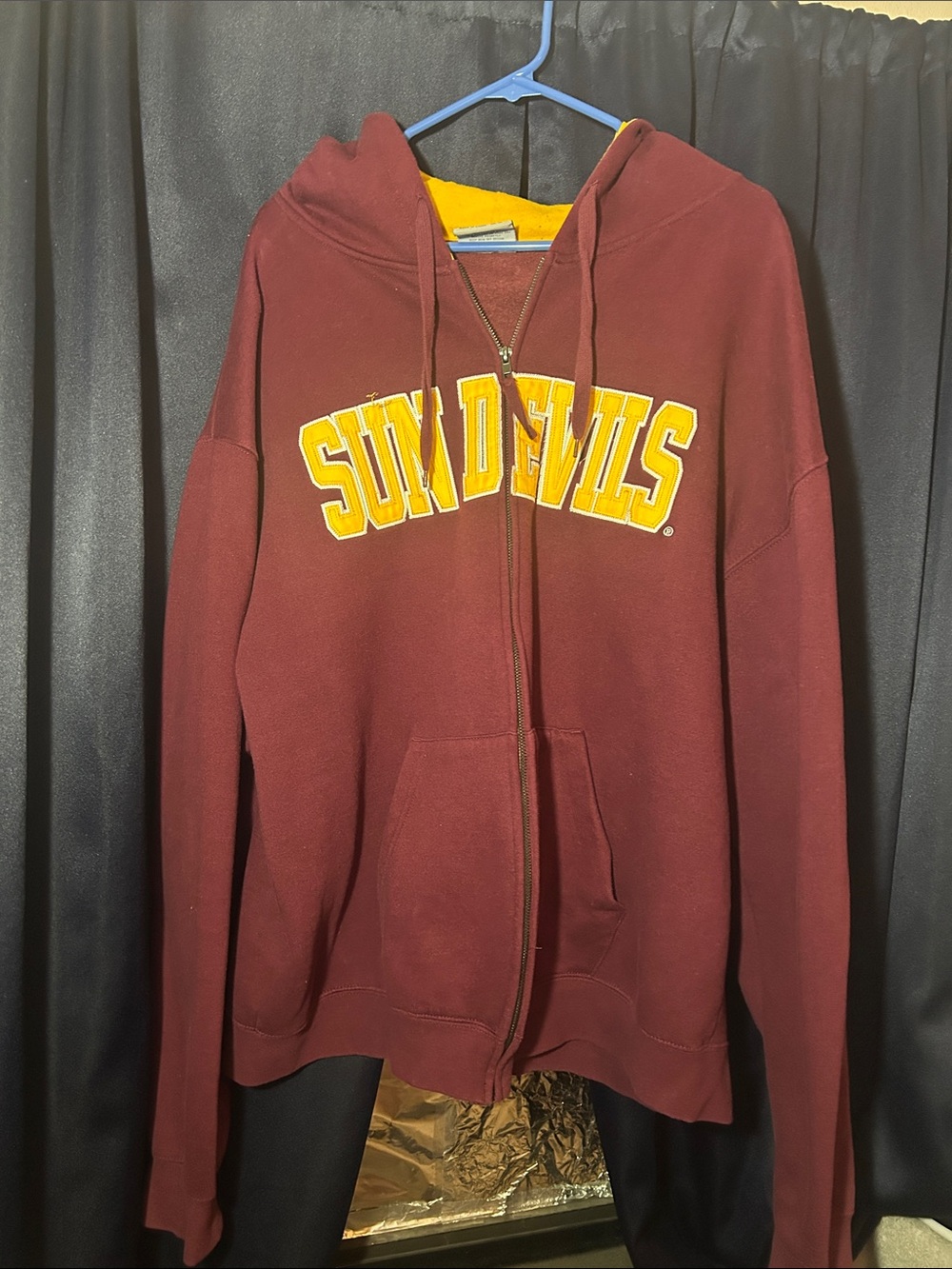 Campus Heritage Maroon Zip-Up Hoodie with Gold Lettering